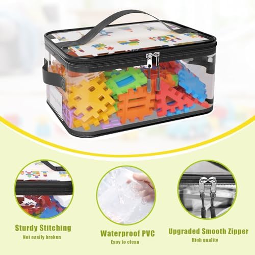 8 Pcs Large Clear Toy Storage Bags with Labels, Handles, Zippers XXL - Image 7