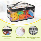 8 Pack Large Clear Toy Storage Bags with Labels, Handles, Zippers, Black - Image 7