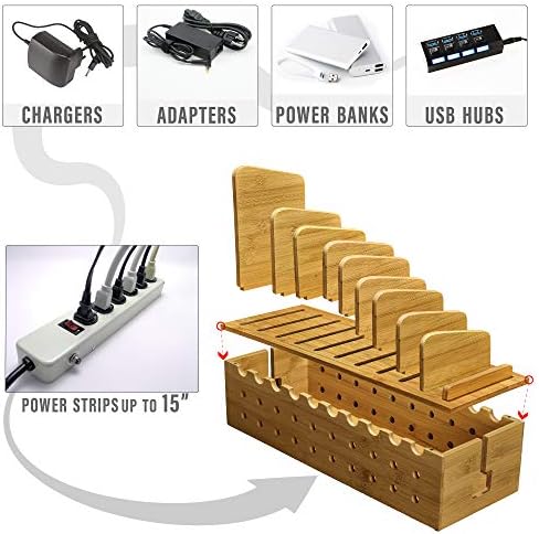 Prosumer's Choice 10 Device Bamboo Cell Phone Charging Stations | Clutter Organizer/Charging Stand for Mobile, iPhone, Laptops & Tablets | Best Mobile Accessories - Image 6