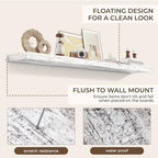 RICHFOCUS 72Inch Floating Shelves for Wall 2Pack|Rustic White|8" D - Image 6