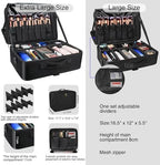 MONSTINA Extra Large Makeup Case 17 Inch Travel Makeup Train Case Professional Makeup Artist Case Nail Polish Organizer Storage Box with Two Adjustable Shoulder Strap - Image 2