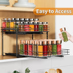 RCHYFEED 2 Tier Height Adjustable Pull Out Spice Rack,13.5" Wx10.5 Dx9.5 H - Image 4