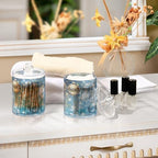 MNSRUU 4 Pack Qtip Holder Organizer Dispenser Christmas Bell Ornaments Bathroom Storage Canister Cotton Ball Holder Bathroom Containers for Cotton Swabs/Pads/Floss - Image 4