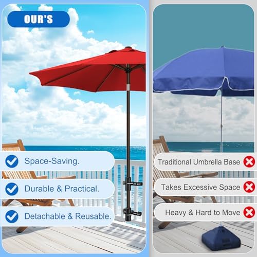 KingDolly Deck Umbrella Mount, Umbrella Brackets for Deck Railing No Screw - Image 4