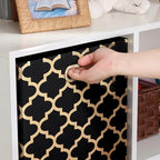 Posprica 11x11x11 Storage Cube Bins, Collapsible Storage Bins Fabric Storage Cubes Organizer Baskets Box Drawers for Shelves, Closet, Wardrobe, Bookshelf, Cabinet (Set of 4, Black/Gold lantern) - Image 6
