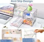 8Pack Acrylic Storage Drawers, Clear Stackable Storage Drawers, Acrylic Storage Bins with Drawers for Fridge Organizers, PlasticDrawers Stackable for Makeup Organizers Cosmetic Display - Image 4