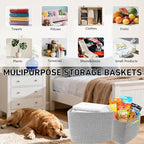 3 Pack Woven Baskets,Storage Baskets for Shelves with Handles - Image 5