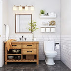 QEEIG Bathroom Shelves Over Toilet Wall Mounted (White, Set of 2, 15.7") - Image 2