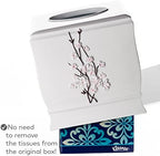 Vanda Cherry Blossom White Square Resin Tissue Box Cover with Bottom Slider - Image 3