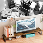 aboxoo 59" Large TV Riser Stand for 32-75 Inch TV, TV Shelf with Steel Legs - Image 5