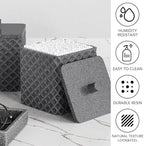 Bathroom Accessories Set Resin 6PCS, Square Toothbrush Holders Set Complete with Soap Dispenser, Vanity Tray, Tumbler, Cups and Cotton Swab Jars (Gray Diamond, Resin Bath 6 PCS) - Image 6