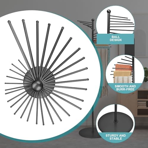 Scarf Rack Freestanding Metal Scarf Display Stand Spiral Hijab Organizer - Image 2