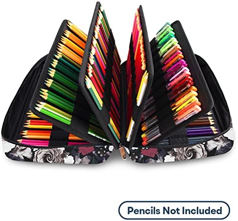 YOUSHARES Pencil Holder 300 Slots - 300 Slots large Pen Case Organizer with Multilayer Holder for Prismacolor Colored Pencils & Gel Pen (Grey Rose) - Image 3