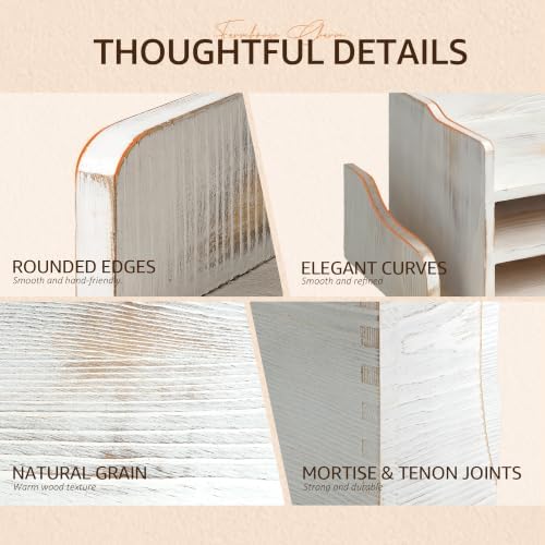 Wood Desk Organizer: File Organizer for Office Desk & Classroom, Whitewash - Image 6