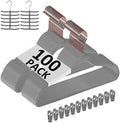 VECELO Premium Velvet Clothes Hangers Suit Heavy Duty (100 Pack)-Non Slip & Space-Saving with 12 Finger Clips & 2 Tie Rack Excellent for Men and Women,Gray by VECELO