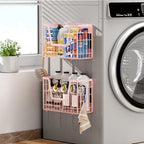 2 Pack Magnetic Shelves for Fridge, Pink Magnet Wire Fruit Baskets - Image 6