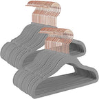 50 Pack Velvet Baby Clothes Hangers, Grey, Non-Slip, Space-Saving by TIMMY