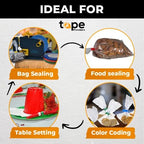 WOD Tan 10 Pack, Poly Bag Sealer Tape - 1/2 inch x 180 yds. for Color Coding Age of Perishables, Food Storage, Pack,Aging and Sealing Meat, Candy, or Gifts BSTC22PVC - Image 5
