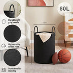 Artfeel Laundry Basket,Woven Cotton Rope Laundry Hamper,60L for Decorative Storage of Dirty Clothes,Toys and Blankets in Bathroom,Baby Room and Living Room - Image 6