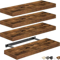 QEEIG Floating Shelves for Wall Small Shelf (Brown, Set of 4, 15.7" x 6.7") by QEEIG