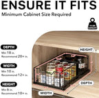 Simple Houseware Pull-Out Cabinet Sliding Basket, 17.2Dx9.7Wx5H, Black - Image 3