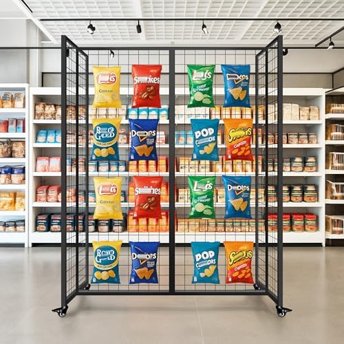 Grid Wall Panels, Grid Wall with Wheels,4x5.5Ft Gridwall Panel Display Stand,Sturdy Art Display Panels, Grid Display Stand, Black - Image 6