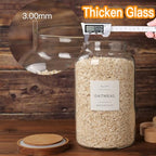 CZSZYGHBAO 2 PCS Large Glass Jar with Airtight Lid, Glass Food Storage Jars for Tea,Spice,Cereal, Egg,Flour,Coffee and More(98 FL OZ/2800 ml) - Image 3