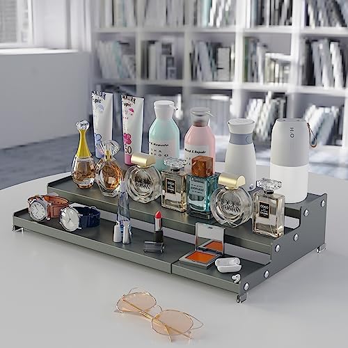 Jojocross Spice Rack Organizer for Cabinet, 3 Tier Expandable Spices Storage, Great for Kitchen Cabinets, Cupboard,Pantry and Countertop More(Gun-Gray, 1 PACK/GUN-GRAY) - Image 3