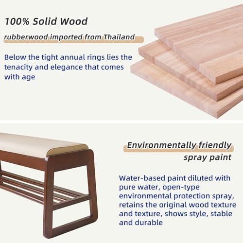 Aibiju Shoe Rack Bench with Cushion, 2 Tiers Wood Shoe Bench with Flip-Top Storage, 23.62in Shoe Rack for Entryway, Hallway, Walnut Color YD-WD060B - Image 5