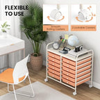 COSTWAY 12-Drawer Rolling Storage Cart, Utility Storage Organizer Cart - Image 5
