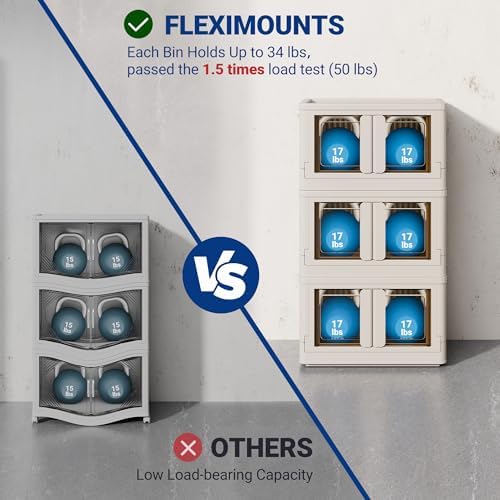 FLEXIMOUNTS 150 QT Stackable Plastic Storage Bins With Lids, Milky White - Image 4