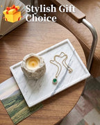 100% Natural Marble Tray for Home Decor, 12"x8" Marble Vanity Tray for Countertop Bathroom Kitchen Dresser, Stone Tray for Jewelry, Cosmetics, Lotion and Perfume - Image 2