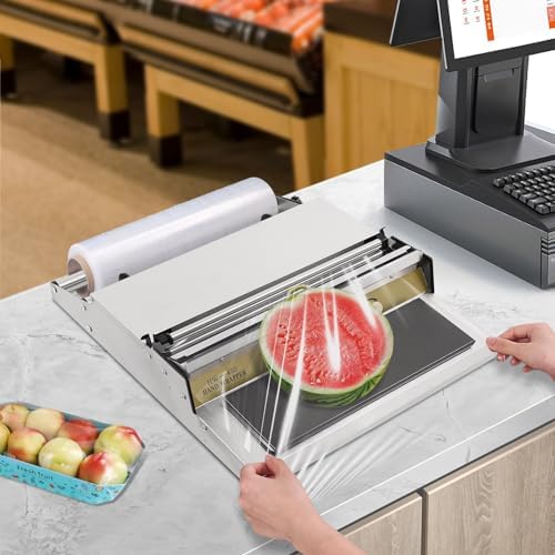Hand Wrapping Machine, Professional Cling Film Wrapping Machine, 304 Stainless Steel Food Stretch Film Dispenser with 5 Temp Settings, for Fruits Vegetables Seafood Packaging, 110V - Image 3