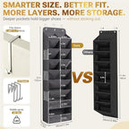 HOMELUX THEORY Hanging Shoe Organizer for Closet, 8-Tier, 120D, Transparent - Image 3