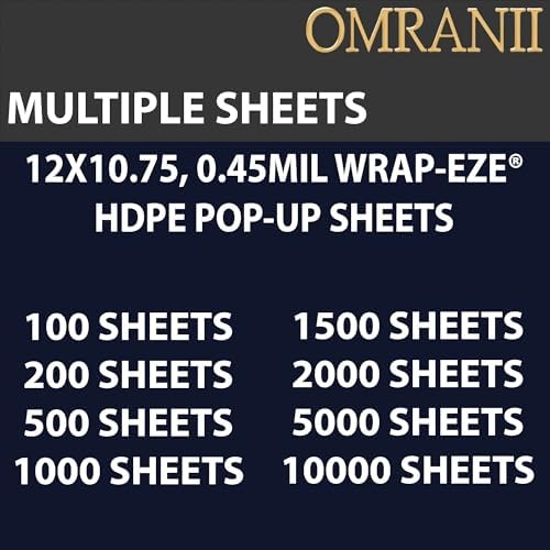 Wrap-Eze® HDPE Pop-Up Sheet 0.45Mil, 12" X 10.75" & 1000 Sheets | Greaseproof, Waterproof | 1000 Sheets/Case with 10 Pop-Up Dispenser Packs | Cost-Effective Pick-Up, Scale & Basket Liner Sheet - Image 7