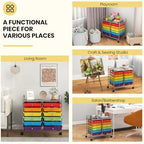 Giantex 12 Drawers Rolling Cart, Mobile Storage Drawer Cart, Classroom Organizer Cart for Office School Supplies Tools Scrapbook Paper Craft Small Printer, Utility Cart on Wheels, Multicolor - Image 5
