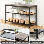 HOOBRO Shoe Bench, 3-Tier Shoe Rack,Industrial Shoe Organizer Storage Bench - Image 5