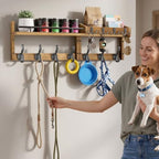 29” Coat Rack Wall Mount with Shelf, Coat and Key Hanger with Metal Hooks - Image 6