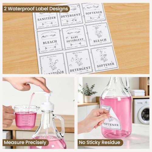 2 Pcs Glass Laundry Detergent Dispensers, 64 oz - Image 7