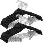 SONGMICS 20-Pack Pants Hangers, Velvet Hangers with Adjustable Clips, by SONGMICSbySONGMICSHOME