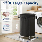 150L Large Capacity Rolling Laundry Basket Hamper with Wheels, Clothes hamper and Removable Bag for Home, Laundry Room, Bedroom, Bathroom, Apartment, Dorm - Image 2