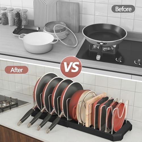 Expandable Pan Organizers Inside Cabinet with 12 Dividers Black - Image 5
