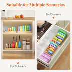Lifewit Bamboo Lid Organizers for Inside Cabinet with 6 Sections - Image 4