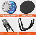 Extra Large Heavy Duty Magnetic Hooks for Hanging Garage Tools, 3.5in Ndfeb Strong Magnet Hook Heavy Duty, Super Big Magnetic Storage Utility Hook, Magnetic Hanger Holder Wall Mounted, 4 Pack Black - Image 3