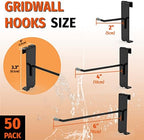 HUHOLE 50 Pack 2 Inch Black Gridwall Hooks Metal Display Hangers - Image 2