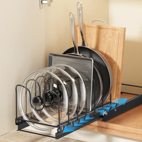 PanPanPal Pull Out Pots and Pans Organizer Under Cabinet, 1 Pack 8 Dividers by PanPanPal
