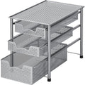 Simple Houseware Stackable 3 Tier Sliding Basket Organizer Drawer, Silver by SimpleHouseware