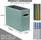 6 Pack Letter Size File Storage Box Collapsible，Fabric Hanging File Folders Organizer, Portable Office Document Holder with Metal Handle, Smooth PVC Rails, Green - Image 2