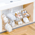 Yieach 4 Set Bathroom Organizers and Storage,2 Tier Clear Under Sink Organizer and Medicine Cabinet Organizer for Kitchen,Pantry Storage,Pull Out Drawers for Skincare,Pill Bottle,Spice Organization by Yieach