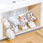 Yieach 4 Set Bathroom Organizers and Storage,2 Tier Clear Under Sink Organizer and Medicine Cabinet Organizer for Kitchen,Pantry Storage,Pull Out Drawers for Skincare,Pill Bottle,Spice Organization by Yieach